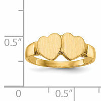 14k 7.0x7.0mm Closed Back Heart Signet Ring-RS517