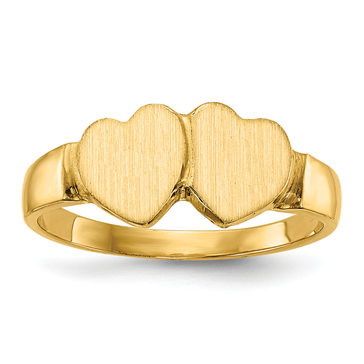14k 7.0x7.0mm Closed Back Heart Signet Ring-RS517