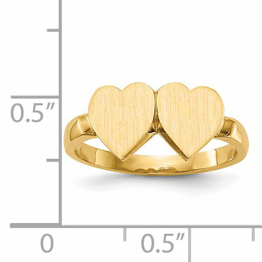 14k 7.5x7.5mm Open Back Heart Signet Ring-RS519