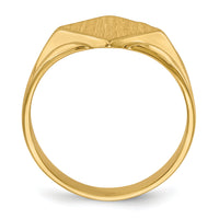 14k 11.5x11.5mm Closed Back Signet Ring-RS524