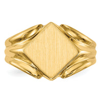 14k 11.5x11.5mm Closed Back Signet Ring-RS524