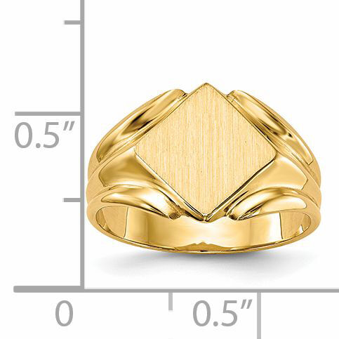 14k 11.5x11.5mm Closed Back Signet Ring-RS524