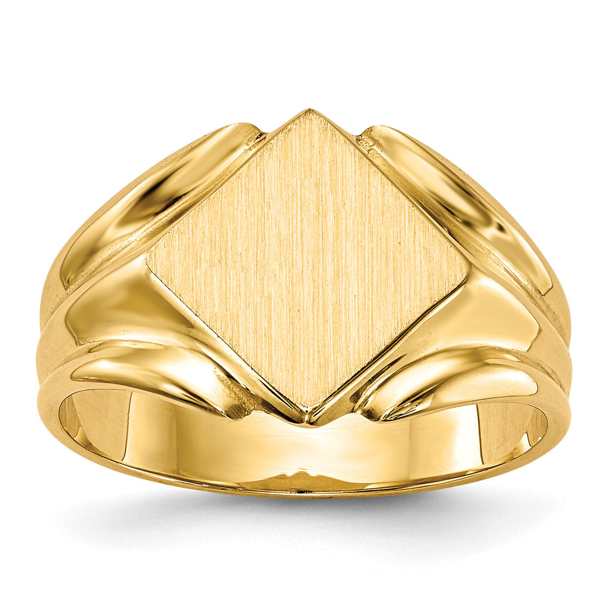 14k 11.5x11.5mm Closed Back Signet Ring-RS524