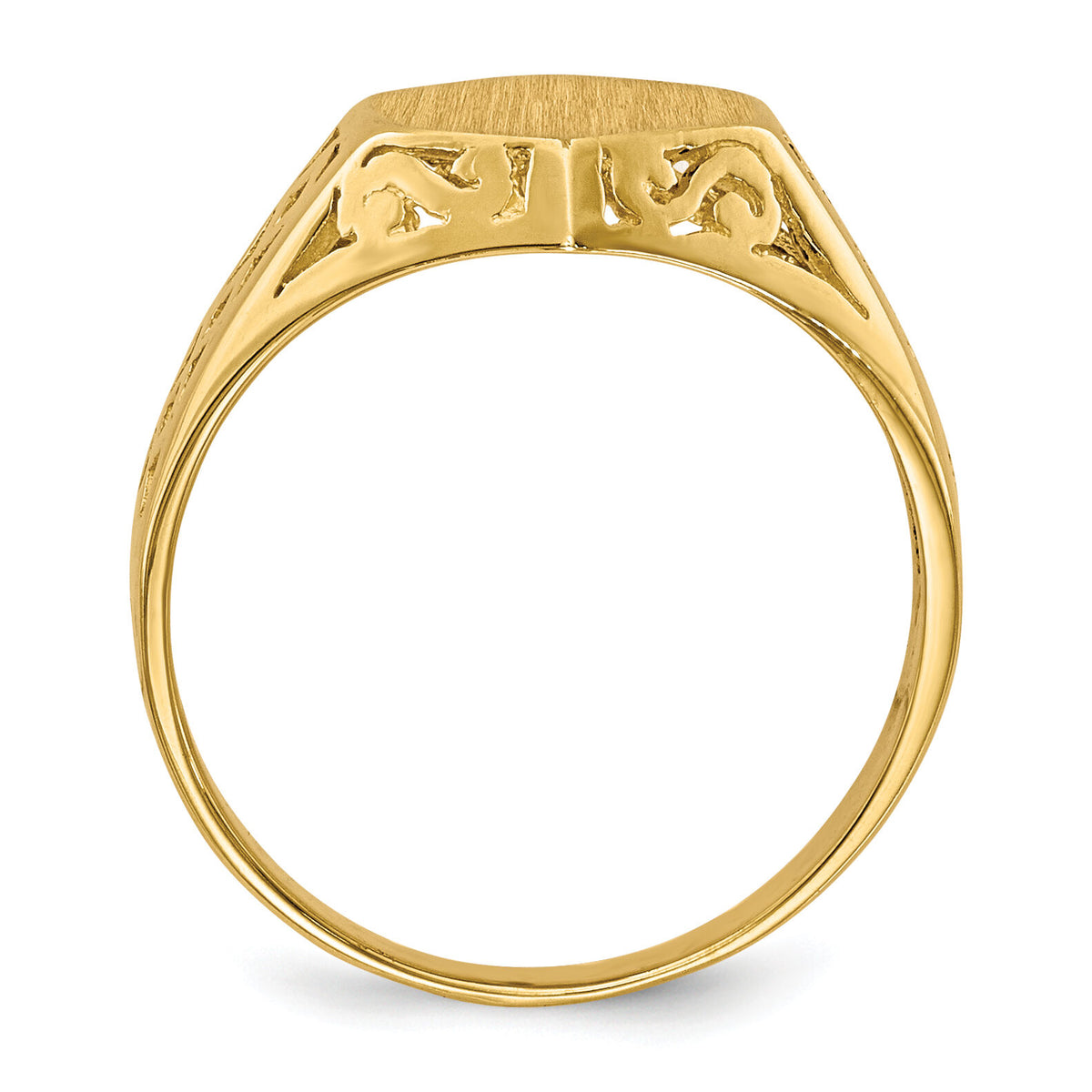 14k 9.5x8.5mm Open Back Signet Ring-RS525