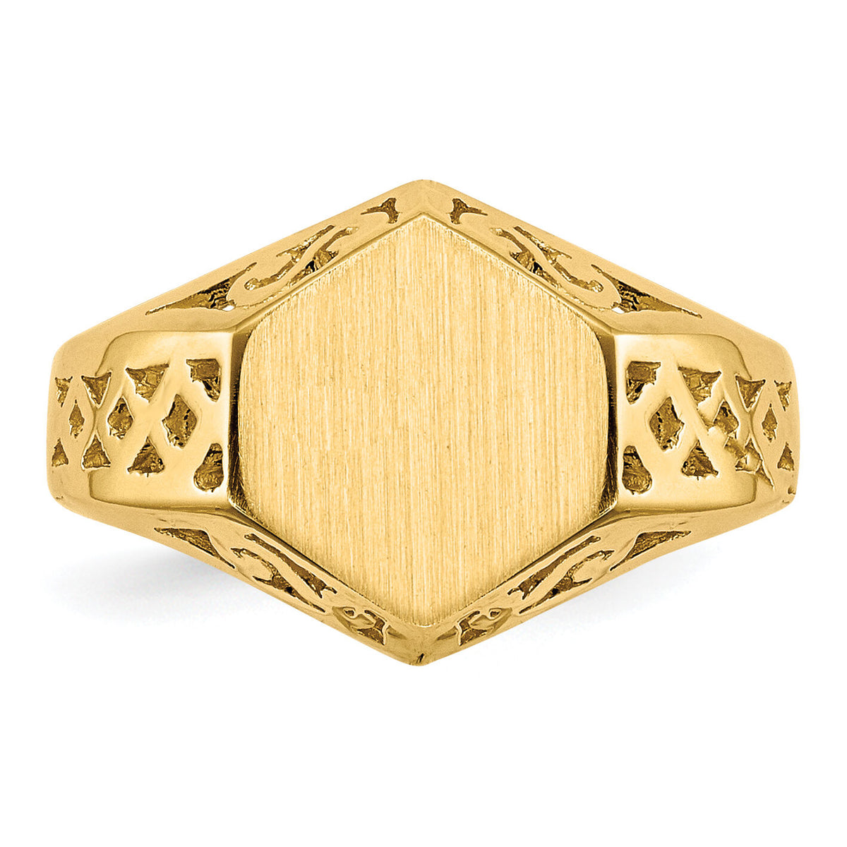 14k 9.5x8.5mm Open Back Signet Ring-RS525
