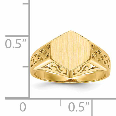 14k 9.5x8.5mm Open Back Signet Ring-RS525