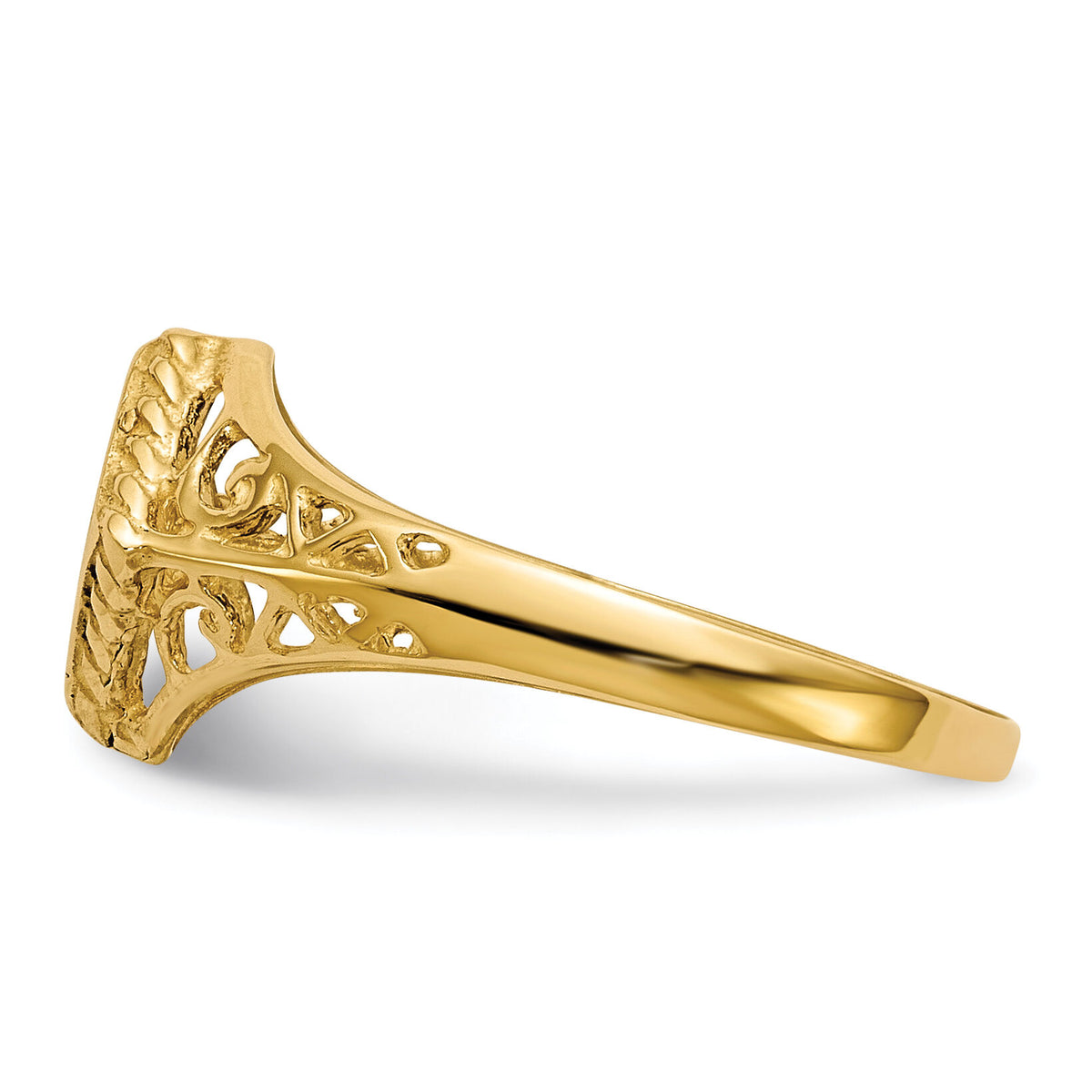 14k 8.5x8.0mm Open Back Signet Ring-RS527