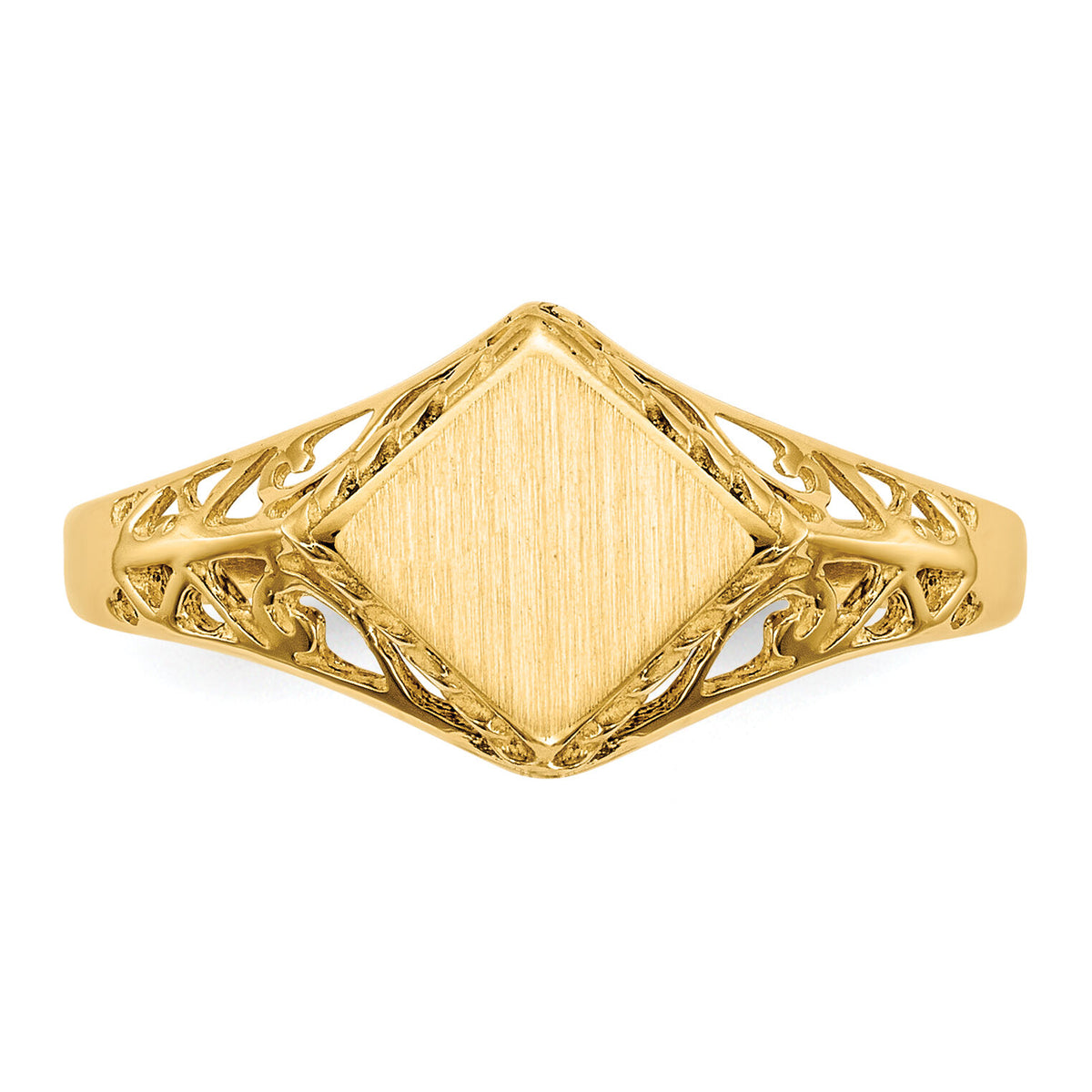 14k 8.5x8.0mm Open Back Signet Ring-RS527