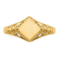 14k 8.5x8.0mm Open Back Signet Ring-RS527