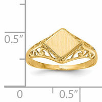 14k 8.5x8.0mm Open Back Signet Ring-RS527