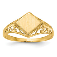 14k 8.5x8.0mm Open Back Signet Ring-RS527