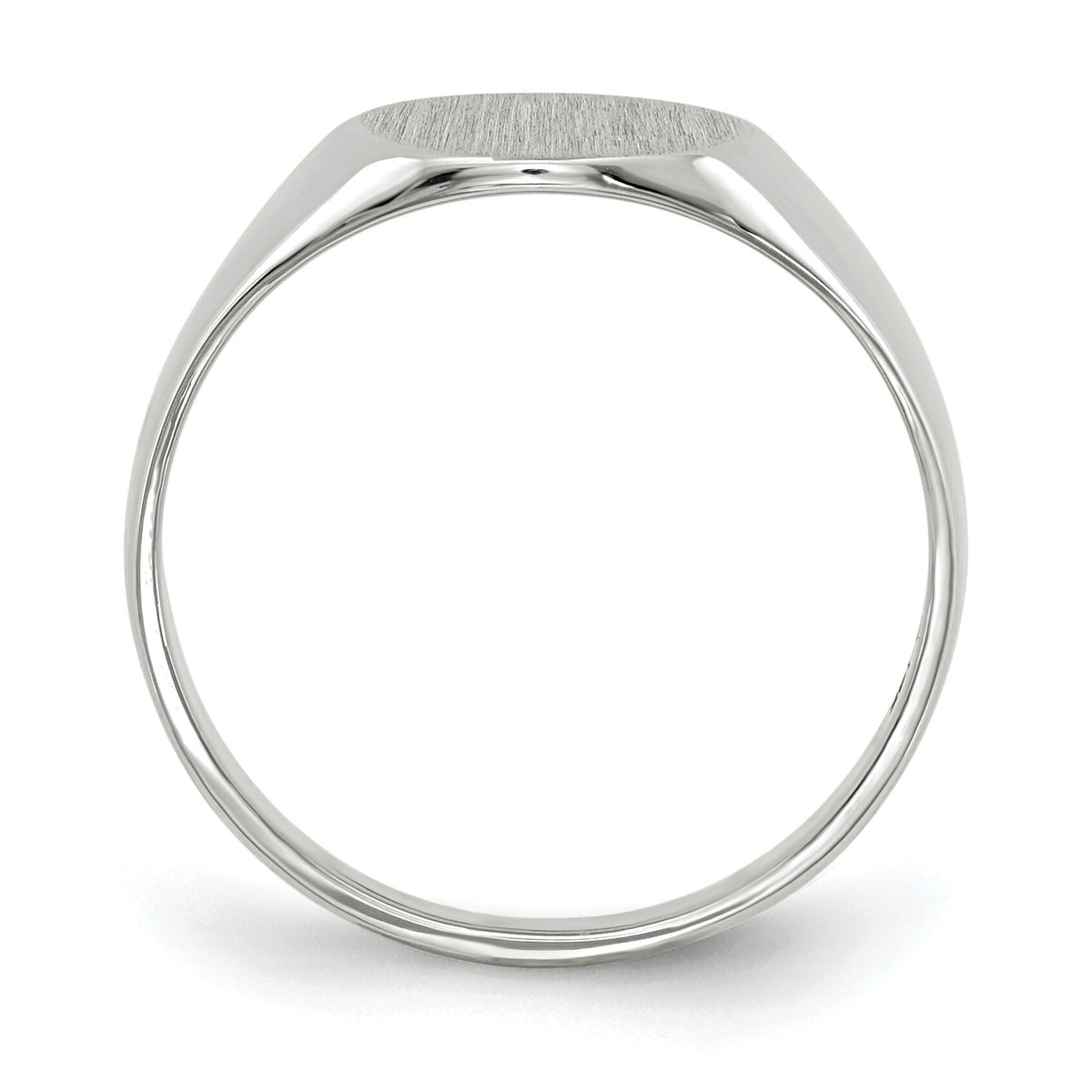 14k White Gold 9.0x9.0mm Closed Back Signet Ring-RS532
