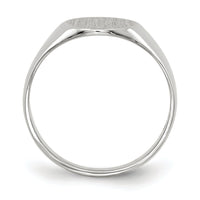 14k White Gold 9.0x9.0mm Closed Back Signet Ring-RS532