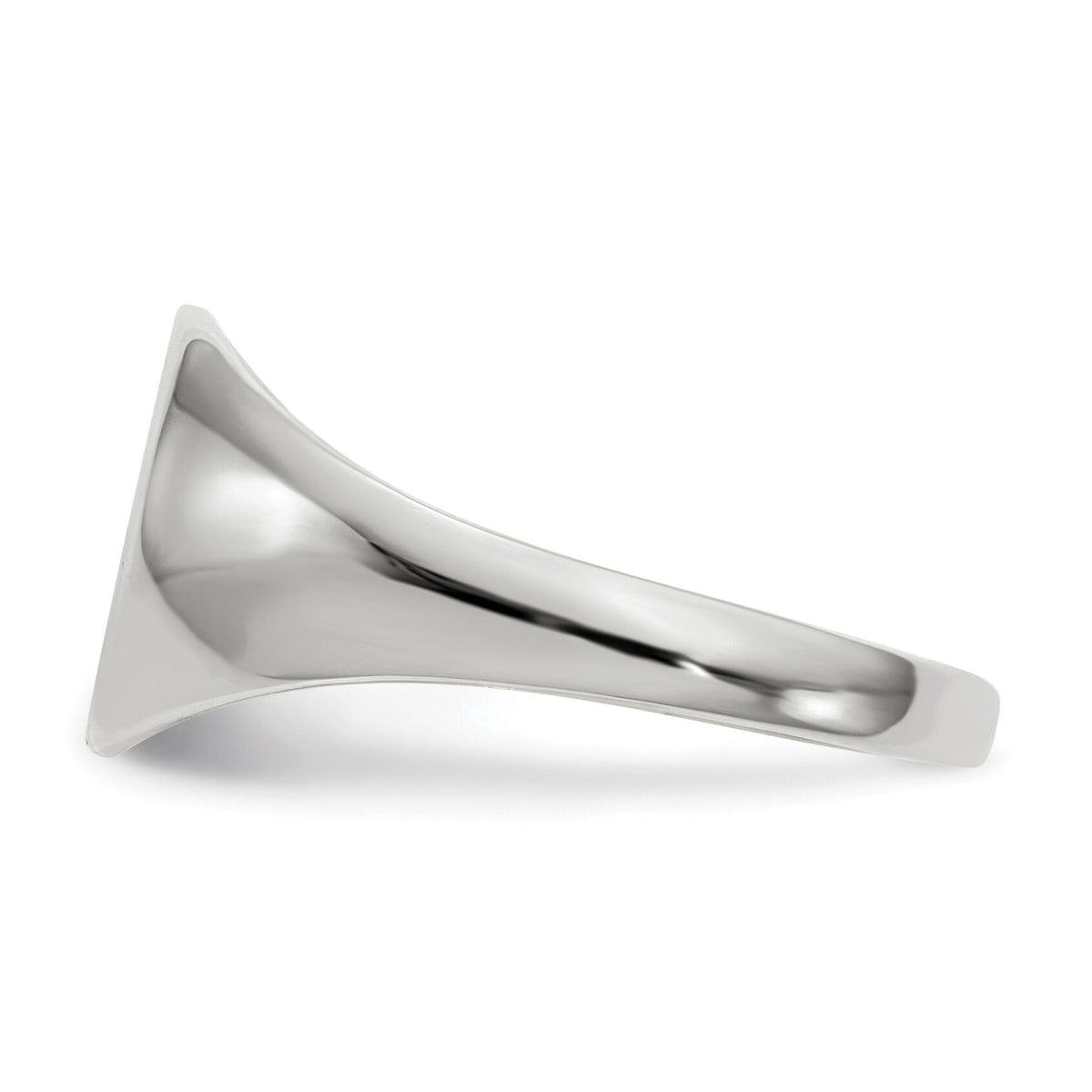 14k White Gold 9.0x9.0mm Closed Back Signet Ring-RS532
