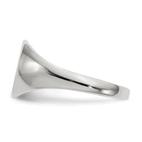 14k White Gold 9.0x9.0mm Closed Back Signet Ring-RS532