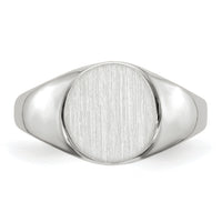 14k White Gold 9.0x9.0mm Closed Back Signet Ring-RS532