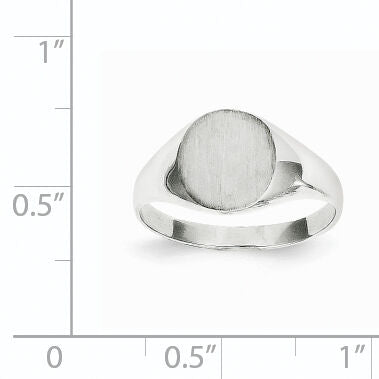 14k White Gold 9.0x9.0mm Closed Back Signet Ring-RS532