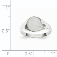 14k White Gold 9.0x9.0mm Closed Back Signet Ring-RS532