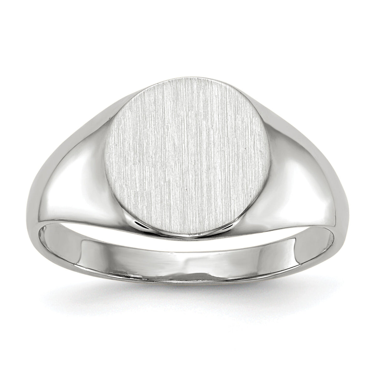 14k White Gold 9.0x9.0mm Closed Back Signet Ring-RS532