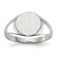 14k White Gold 9.0x9.0mm Closed Back Signet Ring-RS532