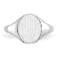 14k White Gold 9.0x10.0mm Closed Back Signet Ring-RS533