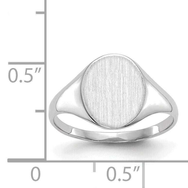 14k White Gold 9.0x10.0mm Closed Back Signet Ring-RS533
