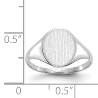 14k White Gold 9.0x10.0mm Closed Back Signet Ring-RS533
