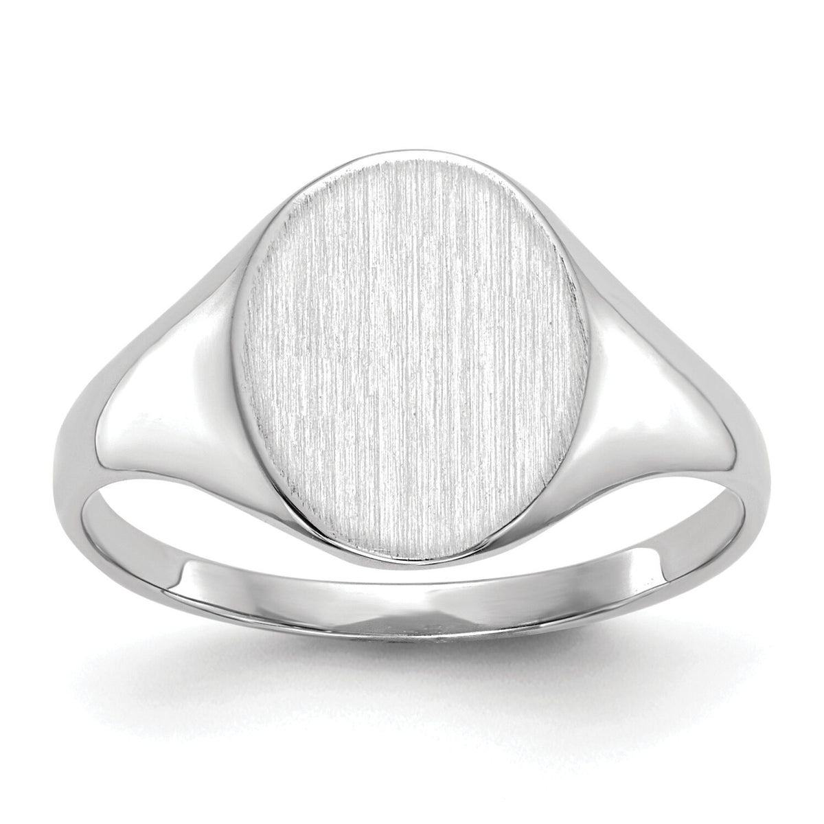 14k White Gold 9.0x10.0mm Closed Back Signet Ring-RS533