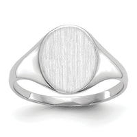 14k White Gold 9.0x10.0mm Closed Back Signet Ring-RS533