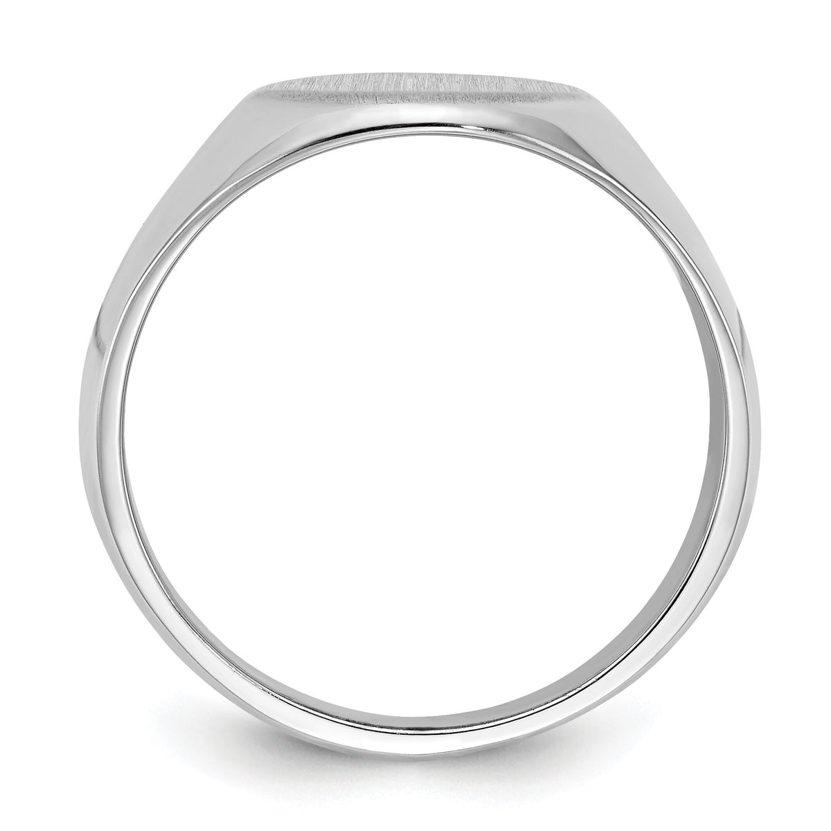 14k White Gold 11.5x15.0mm Closed Back Mens Signet Ring-RS534