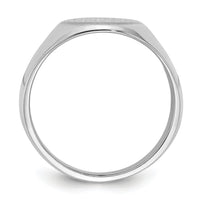 14k White Gold 11.5x15.0mm Closed Back Mens Signet Ring-RS534