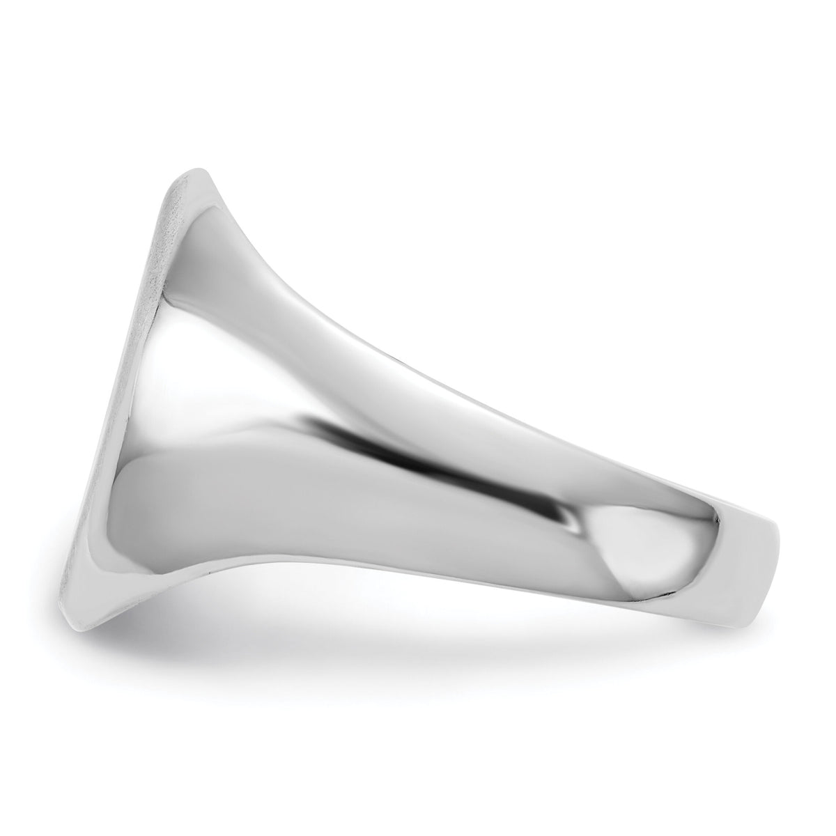 14k White Gold 11.5x15.0mm Closed Back Mens Signet Ring-RS534