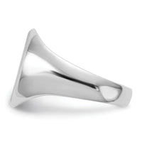 14k White Gold 11.5x15.0mm Closed Back Mens Signet Ring-RS534