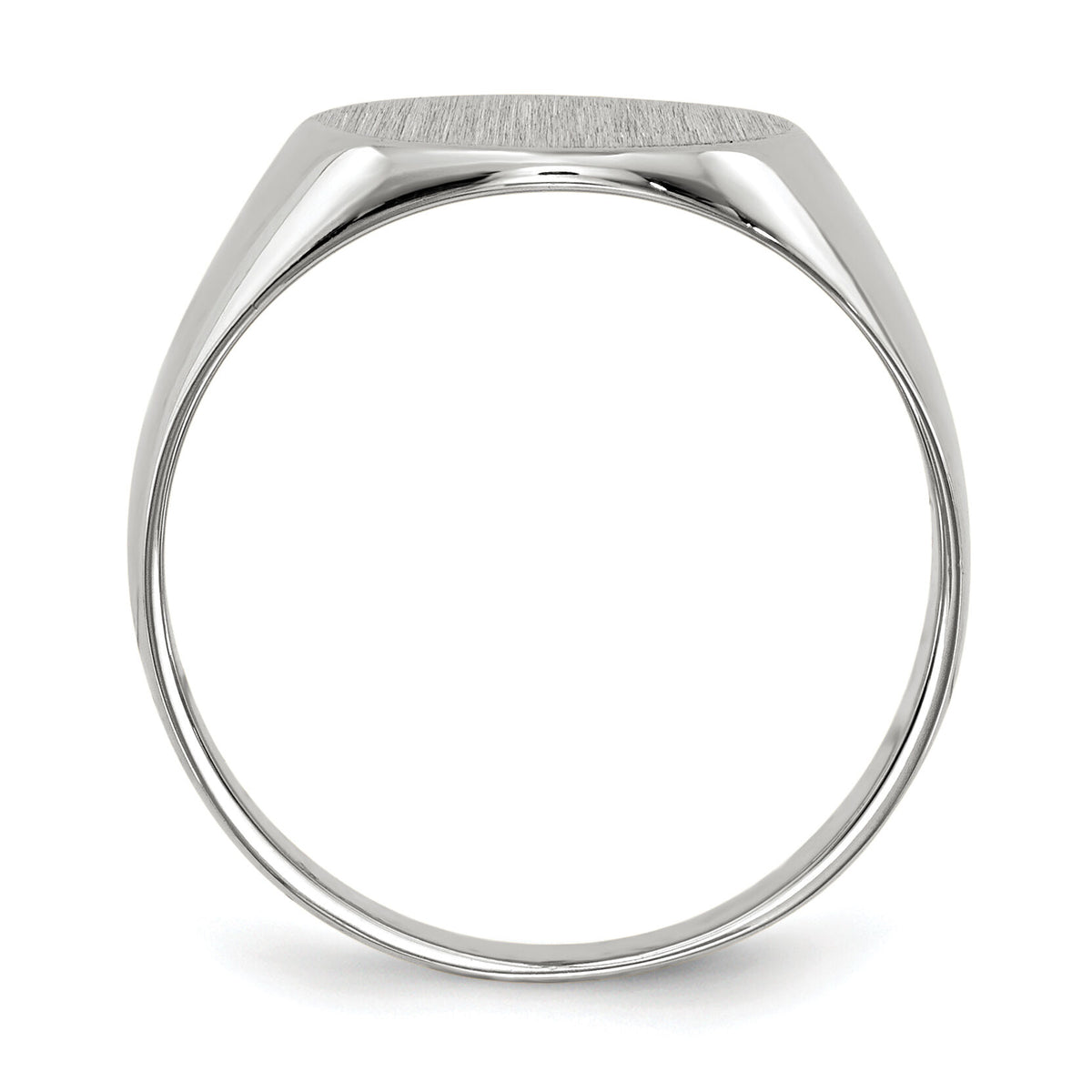14k White Gold 10.5x10.5mm Closed Back Signet Ring-RS535