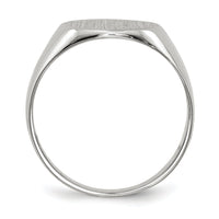 14k White Gold 10.5x10.5mm Closed Back Signet Ring-RS535
