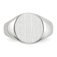 14k White Gold 10.5x10.5mm Closed Back Signet Ring-RS535