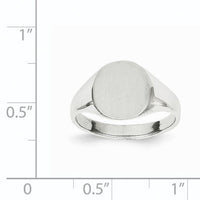 14k White Gold 10.5x10.5mm Closed Back Signet Ring-RS535