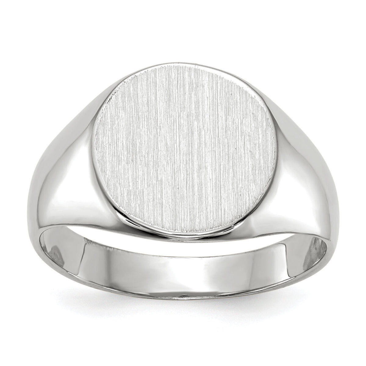 14k White Gold 10.5x10.5mm Closed Back Signet Ring-RS535