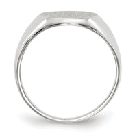 14k White Gold 10.0x11.5mm Closed Back Signet Ring-RS536