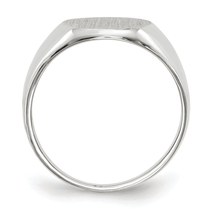 14k White Gold 10.0x11.5mm Closed Back Signet Ring-RS536