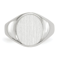14k White Gold 10.0x11.5mm Closed Back Signet Ring-RS536