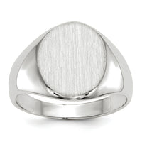 14k White Gold 10.0x11.5mm Closed Back Signet Ring-RS536