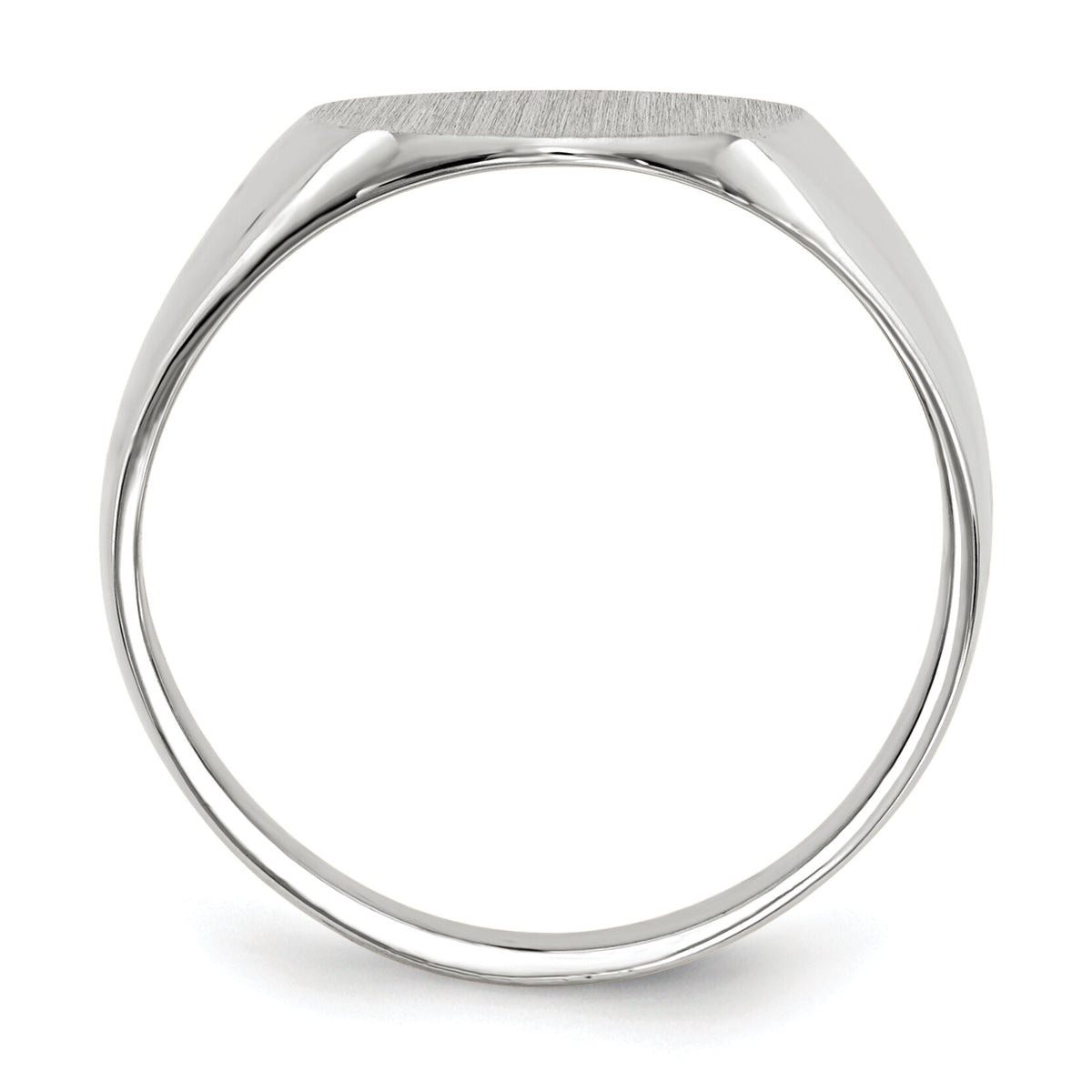 14k White Gold 12.0x12.5mm Closed Back Signet Ring-RS537