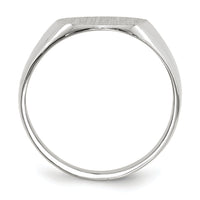 14k White Gold 12.0x12.5mm Closed Back Signet Ring-RS537