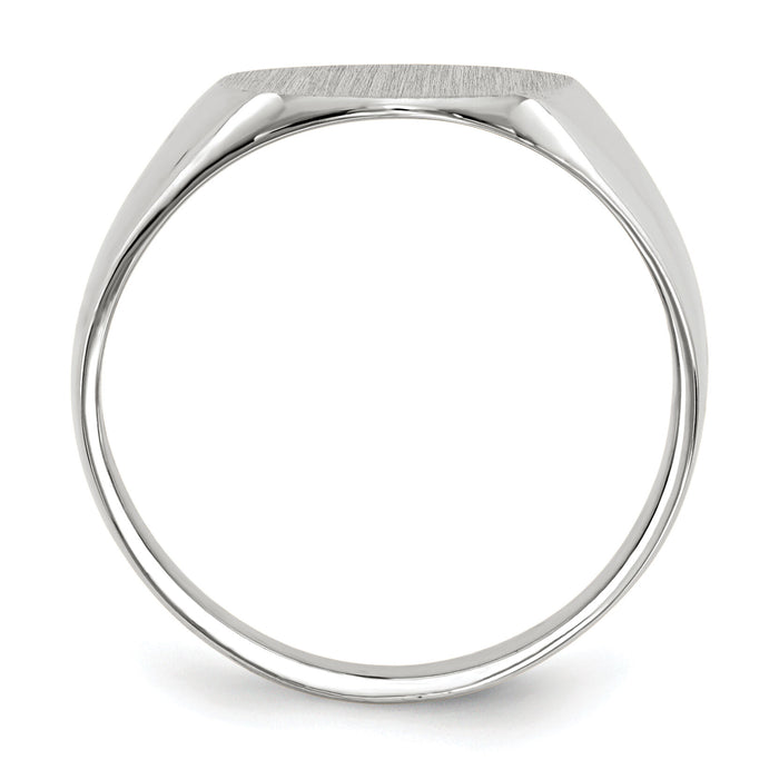 14k White Gold 12.0x12.5mm Closed Back Signet Ring-RS537