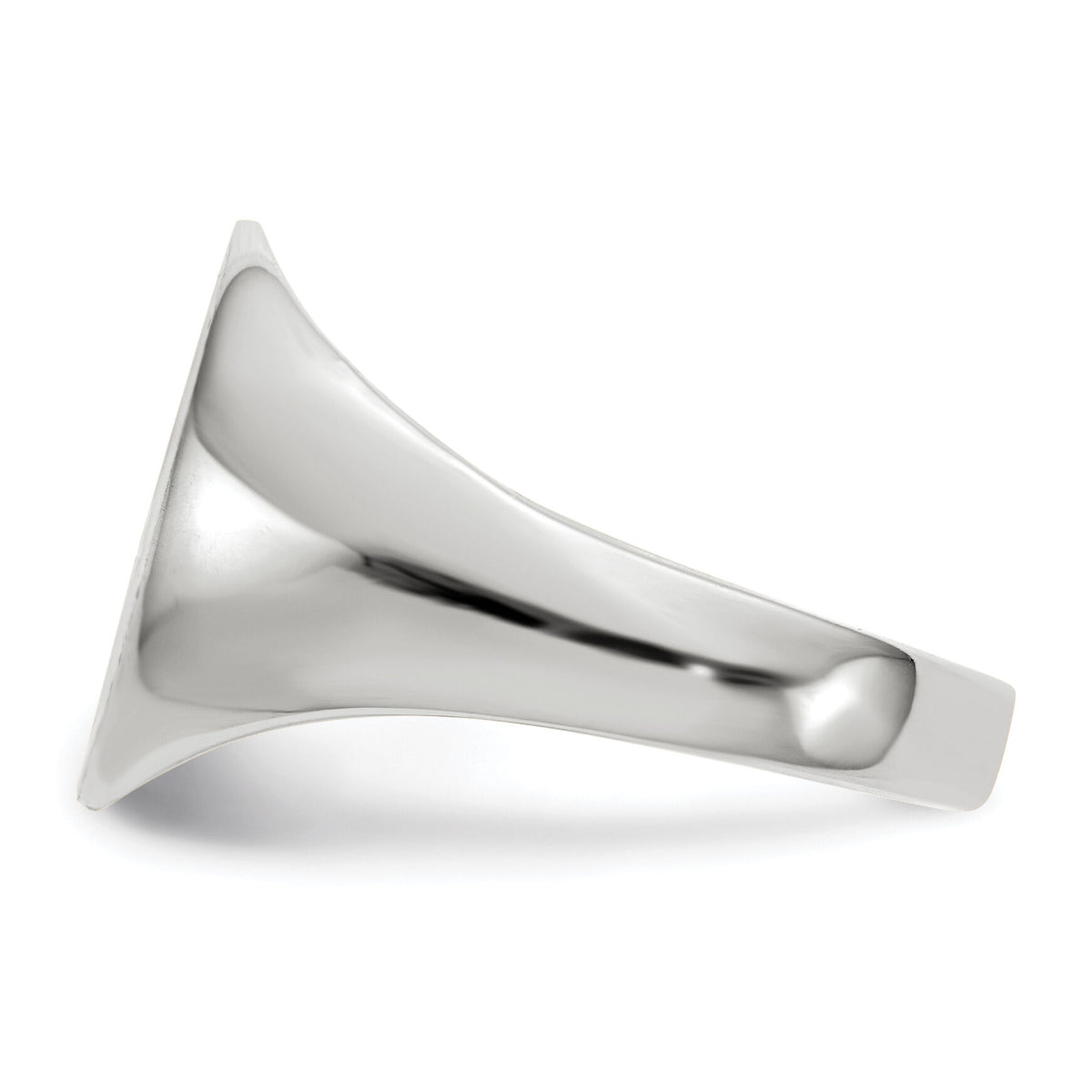 14k White Gold 12.0x12.5mm Closed Back Signet Ring-RS537