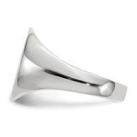 14k White Gold 12.0x12.5mm Closed Back Signet Ring-RS537