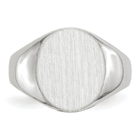 14k White Gold 12.0x12.5mm Closed Back Signet Ring-RS537