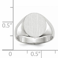 14k White Gold 12.0x12.5mm Closed Back Signet Ring-RS537
