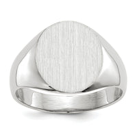 14k White Gold 12.0x12.5mm Closed Back Signet Ring-RS537